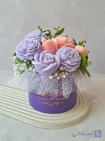 باکس گل شمعی گرد رنگ بنفش