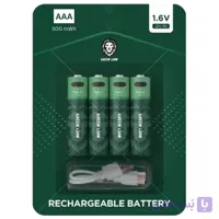 باتری نیم قلمی قابل شارژ گرین لاین Green Lion Rechargeable Battery AAA 500mWh
