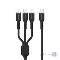 کابل سیلیکونی 3 در 1 گرین لاین با تبدیل تایپ سی به (دو پورت USB-C / یک پورت Lightning)