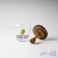 ظرف مخصوص نگهداری عسل ، از جنس شیشه و چوب بسیار با کیفیت
