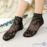 خرید عمده جوراب گیپور مجلسی زنانه طرح طاووس