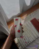 شمع استوانه ساده گل سرخ