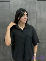 شومیز سیلک اورسایز آستین کوتاه