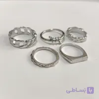 پک انگشتر زنانه پنج عددی مدل سیلور لاین
