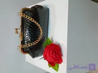 کیف مجلسی زنانه منگو طرح سنگی و ساده  شاین دار - با زنجیر دوشی طلایی و کیفیت تضمینی