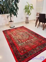 فرش محتشم 1200 شانه رنگ لاکی + فیلم