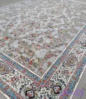 فرش ۱۲۰۰ شانه طرح باغ گل رنگ فیلی 6 متری + فیلم