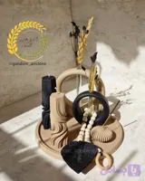 ست کامل دکوری بهمراه گل خشک و شمع ها و تسبیح دکوراتیو (کد EKQU3)