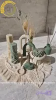 ست کامل دکوراتیو همراه با شمع ها و گل خشک