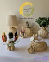 ست نظم دهنده میز آرایش بهمراه آباژور، جادستمال کاغذی و گلدان