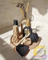 ست کامل دکوری بهمراه گل خشک و شمع و تسبیح دکوراتیو (کد I0OIC)