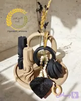 ست کامل دکوری بهمراه گل خشک و شمع ها و تسبیح دکوراتیو (کد WHLJK)
