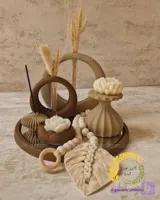 ست کامل دکوری بهمراه گل خشک و شمع ها و تسبیح دکوراتیو