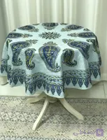 رومیزی گرد طرح ترمه تک گل