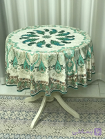 رومیزی گرد طرح آبرنگی