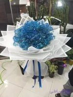 دسته گل ژیپس آبی سایز مدیوم