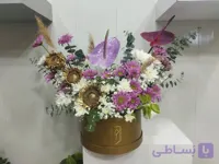 باکس گل طبیعی آنتریوم،کرزنتیا و آفتابگردان