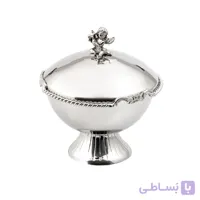 قندان برنجی فلورنس نقره ای