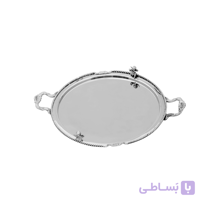 سینی برنجی فلورنس نقره ای
