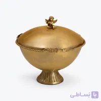 شکلات خوری درب دار برنجی کویین