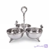 اردو سه پیاله برنجی تاینی نقره ای