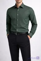 پیراهن کلاسیک مردانه رنگ سبز یشمی