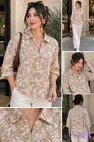 شومیز لینن جلو بسته زارا وارداتی