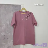 تیشرت نخ پنبه گلدوزی دخترونه زنونه
