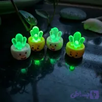 دکوری شب‌تاب گلدون کاکتوس | مناسب میز و داشبورد خودرو | شب تاب فانتزی فیگور گلدون کاکتوس