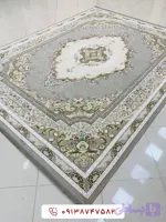 فرش طرح مهتاب ترمه‌ای 1200 شانه گل برجسته