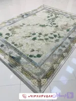 فرش طرح میلان 201 ترمه‌ای 1200 شانه گل برجسته