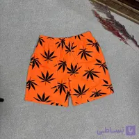 شلوارک مموری وارداتی طرح برگ رنگ نارنجی