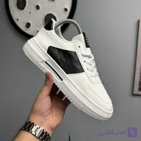 کفش اسپرت مردانه سفید مشکی لژدار
