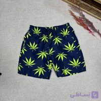 شلوارک مموری وارداتی طرح برگ رنگ آبی