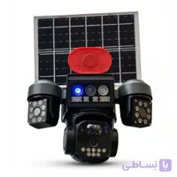 دوربین مداربسته خورشیدی ۳ لنز سیمکارتی ۴G چرخشی با آژیر