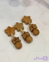 جغجغه چوبی نوزاد مدل ستاره ای | چوب راش طبیعی (کد JRT8Z)
