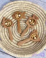 جغجغه چوبی نوزاد مدل حیوانات | خرگوش،خرس،ماهی,جوجه (کد Y8QA7)