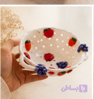 سبد میوه سرامیکی دست‌ساز طرح میوه