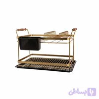 جاظرفی کنارسینکی ۲ طبقه دسته چوبی باکیفیت و درجه ۱ مشکی طلایی سفید کروم طوسی