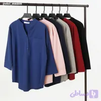 بلوز زنانه مدل آستین سه ربع جنس نخ پنبه