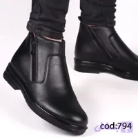 نیم بوت مردانه دو زیپ با کفی طبی