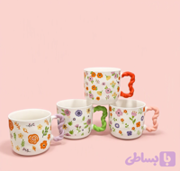 ماگ سرامیکی گل دسته رنگی