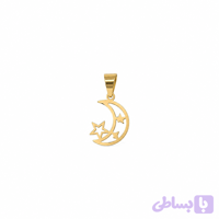 پلاک طلا لیزری ماه و ستاره