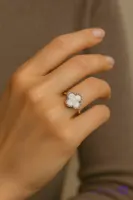 انگشتر زنانه ونکلیف نقره اصل با سنگ سفید طراحی مدرن و لوکس