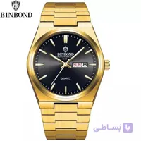 ساعت مچی مردانه بین باند اورحینال  دوتقویم شب نما رنگ ثابت ضد اب BIN BOND
