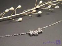دستبند نقره مینیمال طرح گل کد 02267