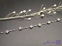 دستبند نقره مینیمال طرح گل کد 02259