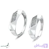 حلقه ست نقره نامزدی زنانه و مردانه مدل HSE K143
