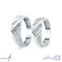 حلقه ست نقره نامزدی زنانه و مردانه مدل HSE K141