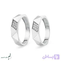 حلقه ست نقره نامزدی زنانه و مردانه مدل HSE K137